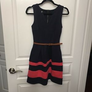 junior’s navy and pink formal dress